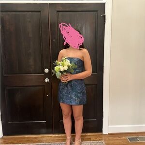 Katie May Blue Floral Mini Dress; worn for a couple of hours